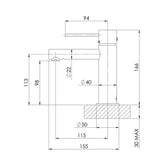 Phoenix Vivid Slimline Basin Mixer Brushed Carbon